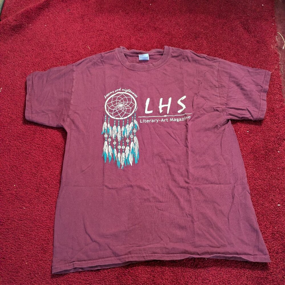 GILDAN Ultra Cotton Burgundy Graphic Tee Women's Size L